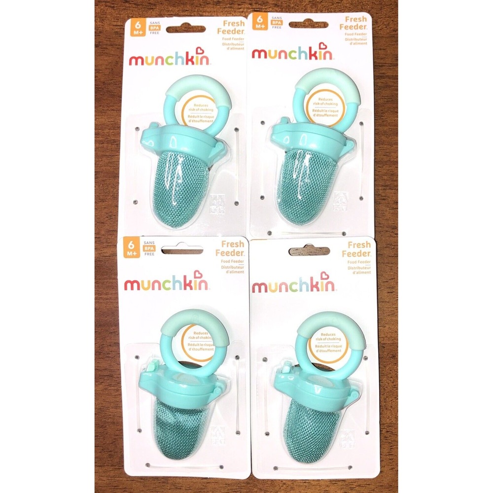 4 Pack - Munchkin Fresh Food Feeder 6+ Months BPA Free‎ - Mint Green NEW
